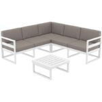 MYKONOS ΓΩΝΙΑ SET WHITE ΜΕ ΜΑΞΙΛΑΡΙΑ ΠΟΛ/ΝΙΟΥ (+ΤΡΑΠ.65εκ.)