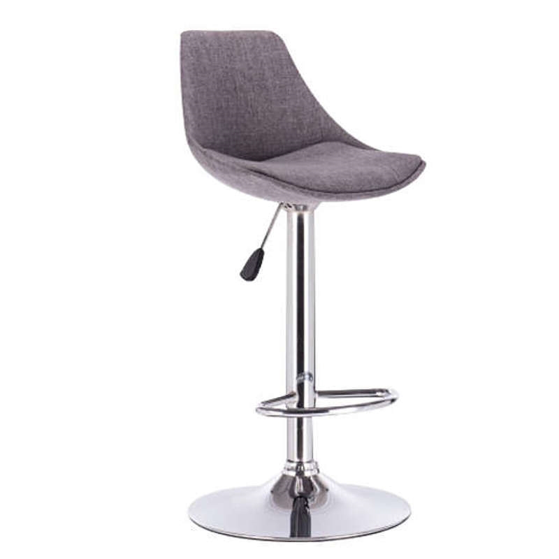 0008298 Σκαμπό Μπάρ 2τμχ Bar88 Γκρί Ύφασμα 38x46x105εκ. - Image 1