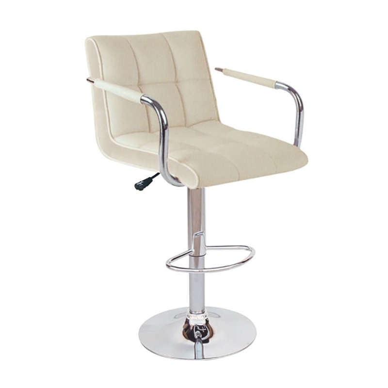 0008310 Σκαμπό Μπάρ 2τμχ Bar54 Κρέμ Pu 52x50x112εκ. - Image 1