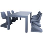 Σετ Τραπεζαρίας 7τμχ Vegas Bloom Dark Grey 100X180/220Χ75εκ. - Image 4