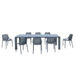 Σετ Τραπεζαρίας 9τμχ Vegas Air Dark Grey 100X260/300Χ75εκ. - Image 5