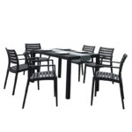 Σετ Τραπεζαρίας 7τμχ Ares Artemis Black 140Χ80Χ75εκ. - Image 4