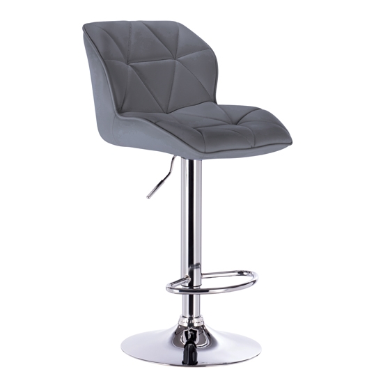 0009186 Σκαμπό Μπάρ 2τμχ Bar86 Margo Γκρί Pu 41x51x108εκ. - Image 1