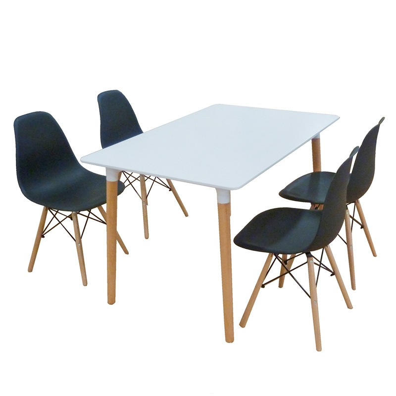 0009359 Σετ Τραπεζαρίας Loft Black Randy 5τμχ 120Χ80X72εκ. - Image 1