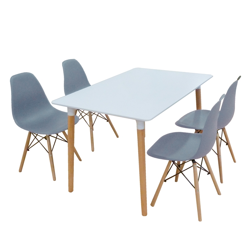 0009360 Σετ Τραπεζαρίας Loft Grey Randy 5τμχ 120Χ80X72εκ. - Image 1