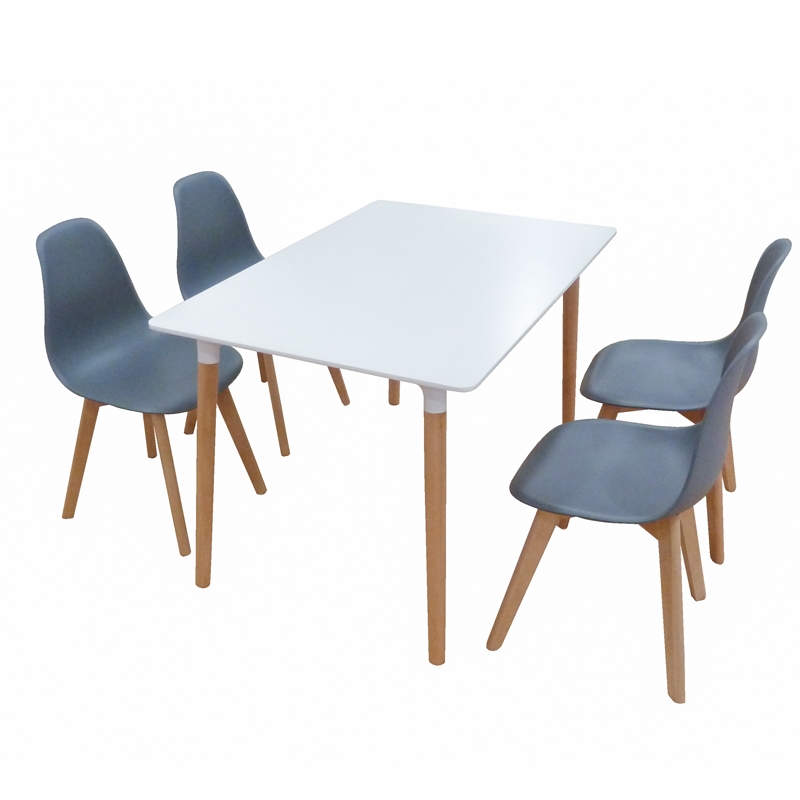 0009362 Σετ Τραπεζαρίας Loft Plus Grey Randy 5τμχ 120Χ80X72εκ. - Image 1