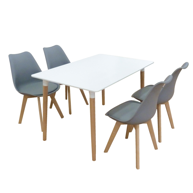 0009366 Σετ Τραπεζαρίας Logan Plus Grey Randy 5τμχ 120Χ80X72εκ. - Image 1