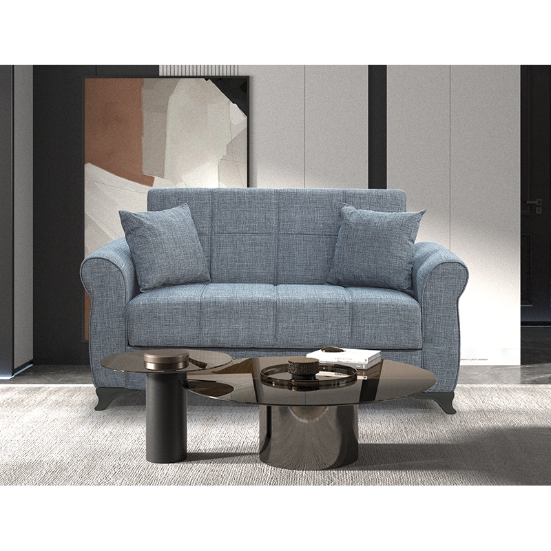 0009970 LENA GREY ΥΦΑΣΜΑ 2ΘΕΣΙΟΣ ΚΑΝΑΠΕΣ/ΚΡΕΒΑΤΙ ΜΕ ΑΠΟΘ.ΧΩΡΟ 150Χ80εκ. - Image 1