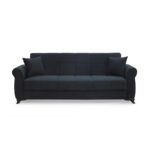 LENA BLACK ΥΦΑΣΜΑ 3ΘΕΣΙΟΣ ΚΑΝΑΠΕΣ/ΚΡΕΒΑΤΙ ΜΕ ΑΠΟΘ.ΧΩΡΟ 210X80εκ. - Image 2