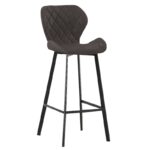 Σκαμπό Μπάρ 2τμχ Martin 73εκ. Μαύρο Ύφασμα 45x49x73-106εκ.