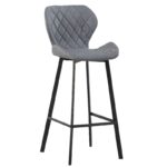 Σκαμπό Μπάρ 2τμχ Martin 73εκ. Γκρί Ύφασμα 45x49x73-106εκ.