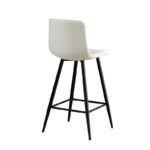 Σκαμπό Μπάρ 4τμχ Nero Off White Ύφασμα 47x49x72-104εκ. - Image 3