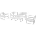 MYKONOS SET 3ΘΕΣ.WHITE ΧΩΡΙΣ ΜΑΞ.(3ΘΕΣ.+2ΠΟΛ.+ΤΡΑΠ 130εκ.)