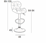 Σκαμπό Μπάρ 2τμχ Bar91 Γκρί Pu 48x49x109εκ. - Image 5