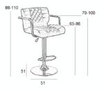 Σκαμπό Μπαρ 2τμχ Bar83 Μαύρο Pu 51x51x110εκ. - Image 2