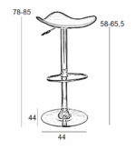 Σκαμπό Μπάρ 2τμχ Bar5 Κρέμ Pvc 44x44x85εκ. - Image 2