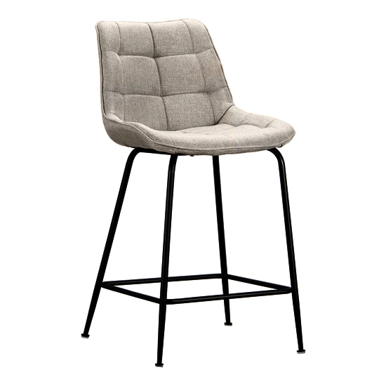 0011834 Σκαμπό Μπάρ 4τμχ Ermina Beige Ύφασμα 49x49x62-94εκ. - Image 1