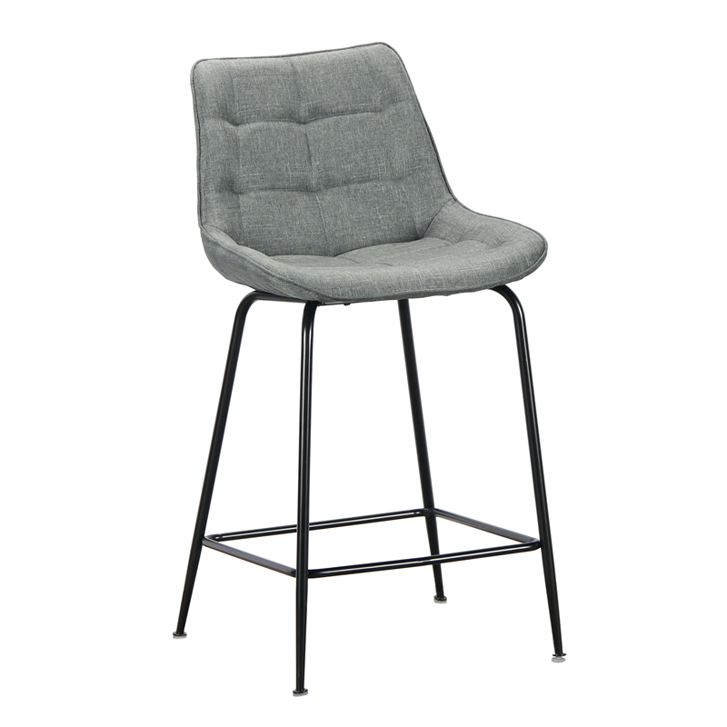 0011841 Σκαμπό Μπάρ 4τμχ Ermina Grey Ύφασμα 49x49x62-94εκ. - Image 1