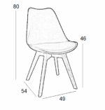 Καρέκλα Τραπεζαρίας Ξύλινη 4τμχ Logan Plus Cappuccino PP 49x54x46-80εκ. - Image 2