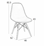 Καρέκλα Τραπεζαρίας Ξύλινη 4τμχ Loft Γκρί PP 46x52x43-82.5εκ. - Image 2