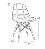 Καρέκλα Τραπεζαρίας Ξύλινη 4τμχ Amanta Grey PU 44x54x43-83εκ. - Image 2