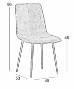 Καρέκλα Τραπεζαρίας 4τμχ Dora Beige Ύφασμα 45x53x48-86εκ. - Image 2