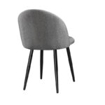 Καρέκλα Τραπεζαρίας Μεταλλική 4τμχ Rio Μαύρο/Γκρί Ύφασμα 47X53.5X49-80εκ. - Image 3