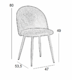 Καρέκλα Τραπεζαρίας Μεταλλική 4τμχ Rio Μαύρο/Γκρί Ύφασμα 47X53.5X49-80εκ. - Image 4