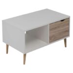 SIERA WHITE/S.OAK 100Χ60Χ38εκ.ΤΡΑΠΕΖΙ ΣΑΛΟΝΙΟΥ