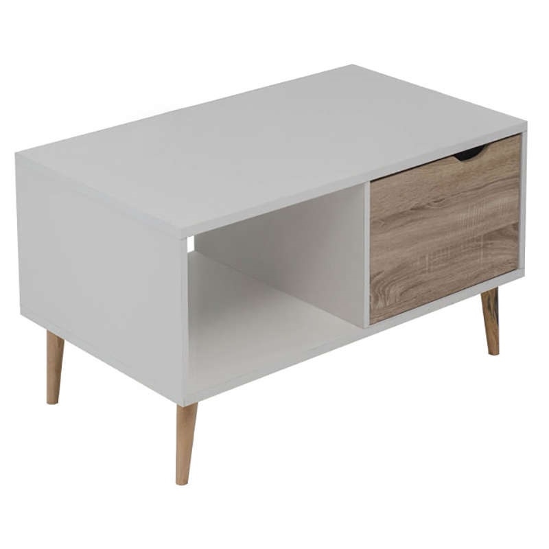 0012084 SIERA WHITE/S.OAK 100Χ60Χ38εκ.ΤΡΑΠΕΖΙ ΣΑΛΟΝΙΟΥ - Image 1