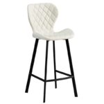 Σκαμπό Μπάρ 2τμχ Martin 73εκ. Off White Ύφασμα 45x49x73-106εκ.