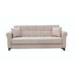 AZUR LIGHT BROWN ΥΦΑΣΜΑ 3ΘΕΣΙΟΣ ΚΑΝΑΠΕΣ/ΚΡΕΒΑΤΙ ΜΕ ΑΠΟΘ.ΧΩΡΟ 210X80εκ. - Image 2