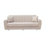 ELVA LIGHT BROWN ΥΦΑΣΜΑ 3ΘΕΣΙΟΣ ΚΑΝΑΠΕΣ/ΚΡΕΒΑΤΙ ΜΕ ΑΠΟΘ.ΧΩΡΟ 210X80εκ. - Image 2