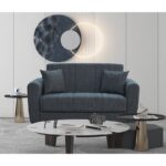 MELINA DARK GREY ΥΦΑΣΜΑ 2ΘΕΣΙΟΣ ΚΑΝΑΠΕΣ/ΚΡΕΒΑΤΙ ΜΕ ΑΠΟΘ.ΧΩΡΟ 150Χ80εκ.