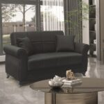 LENA BLACK ΥΦΑΣΜΑ 2ΘΕΣΙΟΣ ΚΑΝΑΠΕΣ/ΚΡΕΒΑΤΙ ΜΕ ΑΠΟΘ.ΧΩΡΟ 150Χ80εκ.