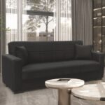 ROVER BLACK ΥΦΑΣΜΑ 3ΘΕΣΙΟΣ ΚΑΝΑΠΕΣ/ΚΡΕΒΑΤΙ ΜΕ ΑΠΟΘ.ΧΩΡΟ 210X80εκ.