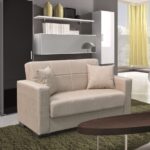 ROVER LIGHT BROWN ΥΦΑΣΜΑ 2ΘΕΣΙΟΣ ΚΑΝΑΠΕΣ/ΚΡΕΒΑΤΙ ΜΕ ΑΠΟΘ.ΧΩΡΟ 150Χ80εκ.