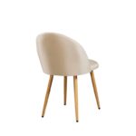 Καρέκλα Τραπεζαρίας Μεταλλική 4τμχ Rio Φυσικό/Beige Ύφασμα 47X53.5X49-80εκ. - Image 3