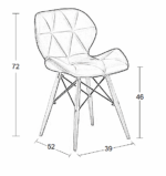 Καρέκλα Τραπεζαρίας Ξύλινη 4τμχ Margo Μαύρο PU 39x52x72εκ. - Image 2