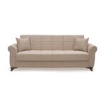 LENA LIGHT BROWN ΥΦΑΣΜΑ 3ΘΕΣΙΟΣ ΚΑΝΑΠΕΣ/ΚΡΕΒΑΤΙ ΜΕ ΑΠΟΘ.ΧΩΡΟ 210X80εκ. - Image 2