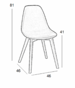 Καρέκλα Τραπεζαρίας Ξύλινη 4τμχ Loft Plus Γκρί PP 46x46x41-81εκ. - Image 5
