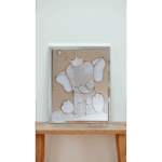 Χειροποίητο ξύλινο καδράκι ελεφαντάκι 45x30cm - Image 2