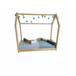 Κρεβάτι montessori house φυσικό πεύκο για στρώμα 70x140cm